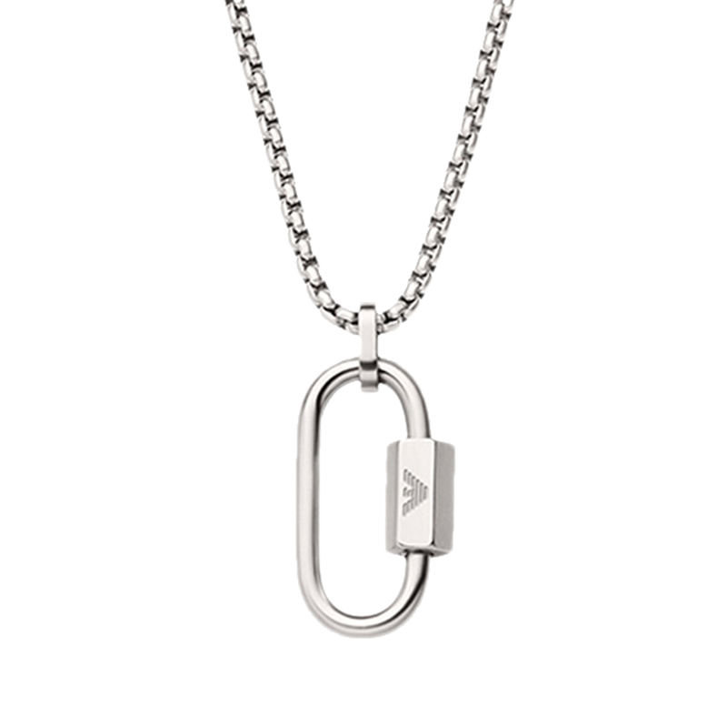 阿玛尼 钛钢几何 项链