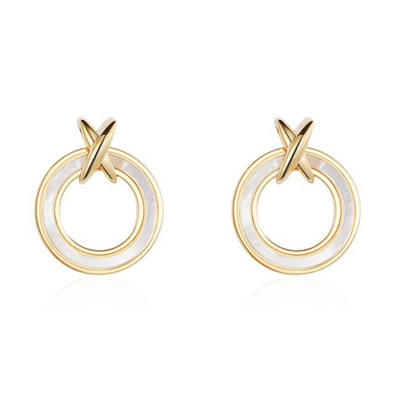 兰际贝壳圆环耳钉