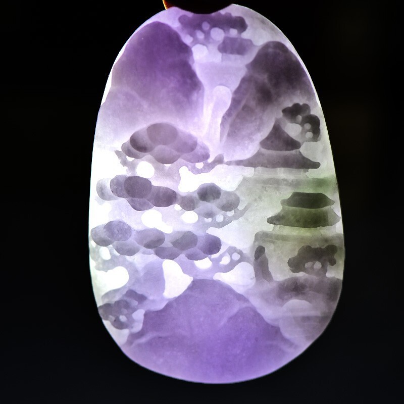 可玉可求 紫罗兰翡翠吊坠