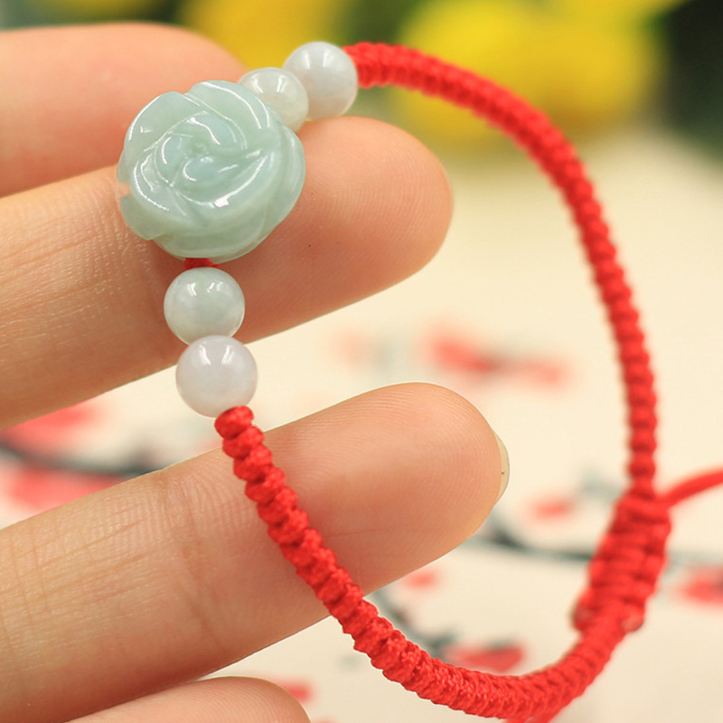 箴诺 天然翡翠玫瑰花玉手链