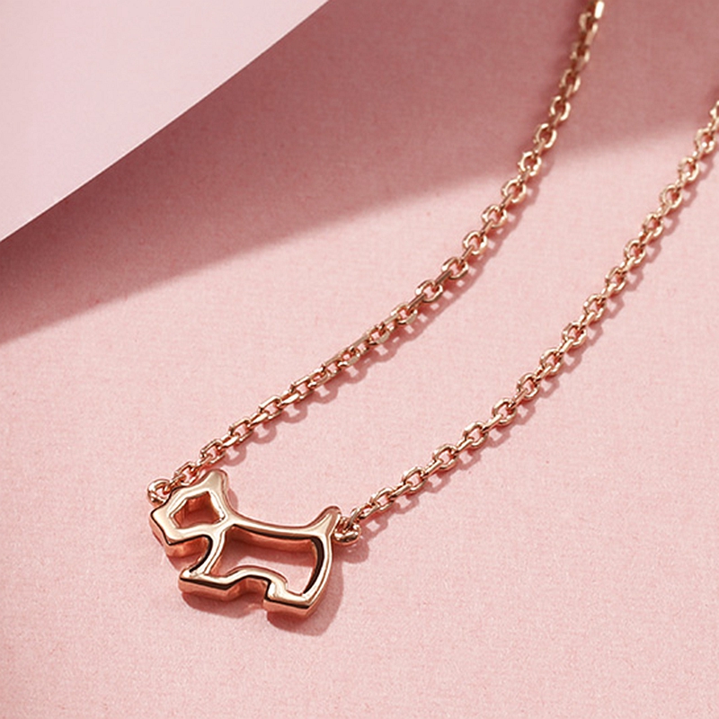 AGATHA镂空小狗锁骨项链