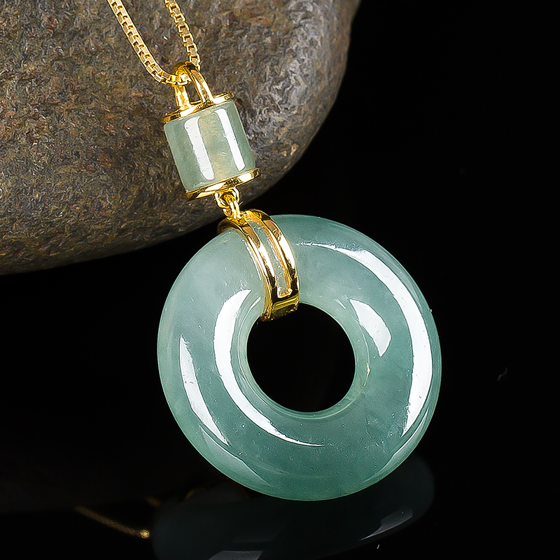 玉萌色 平安扣翡翠吊坠