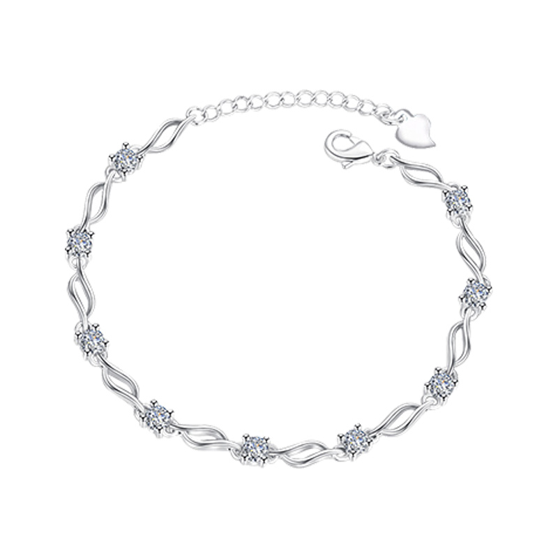 冠带水晶之恋银手链