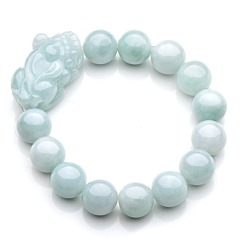 千载一玉 翡翠貔貅圆珠玉手链