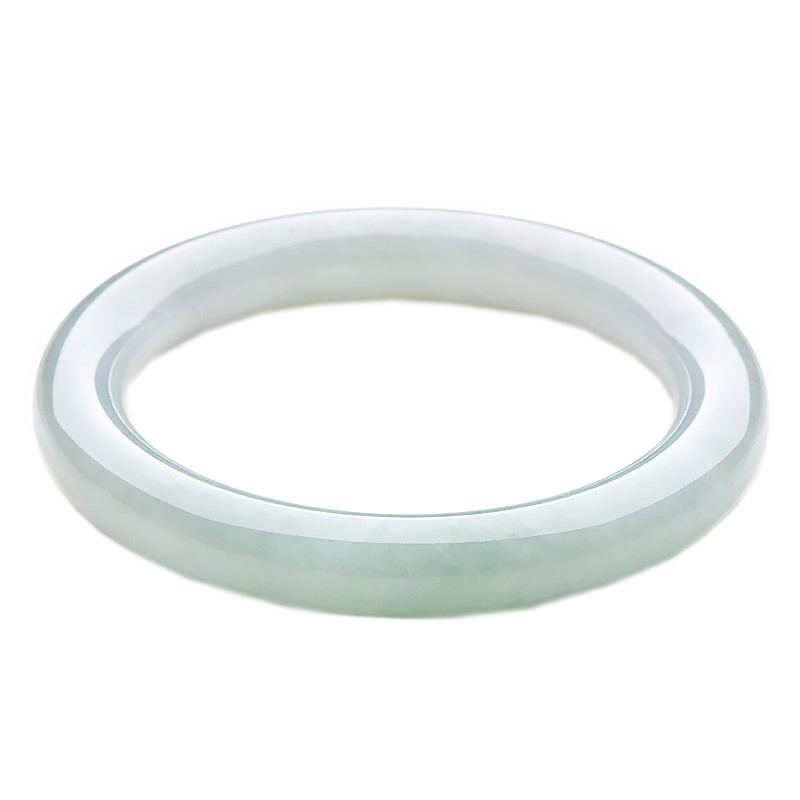 千载一玉 冰底圆条翡翠手镯