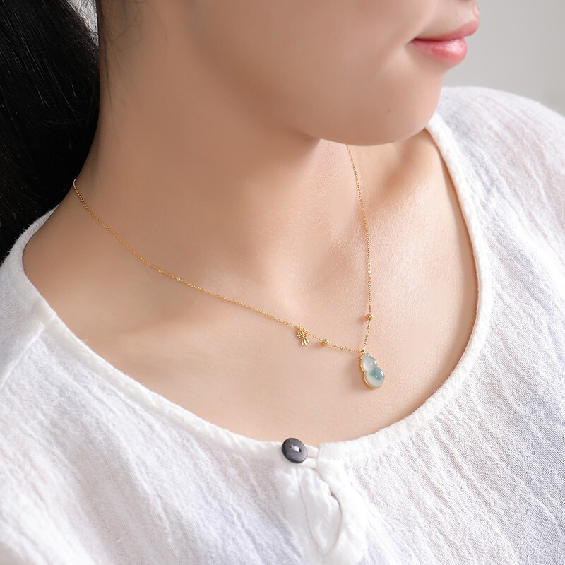 印象眸 飘花葫芦翡翠吊坠