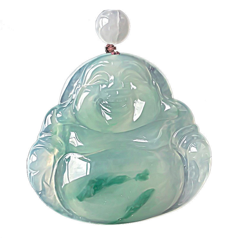 碧玉尊天然冰糯种翡翠玉佛吊坠