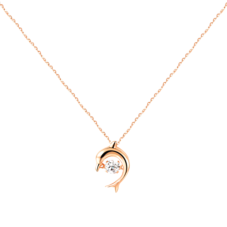 爱的约定 18K金海豚项链