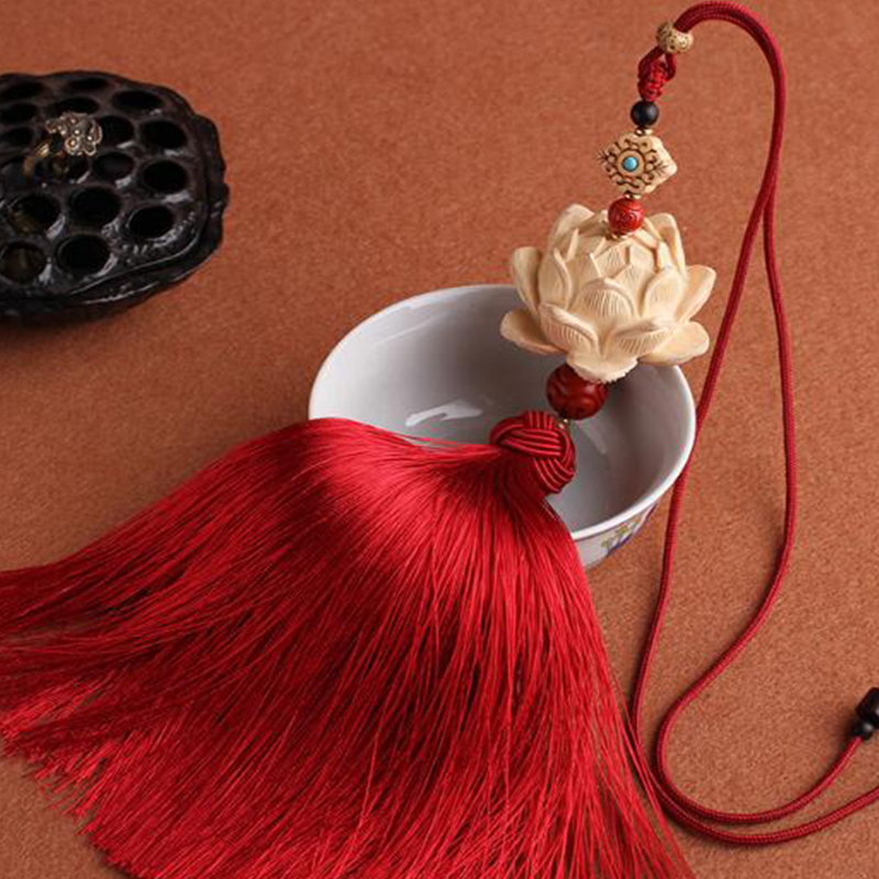 宝佩 黄杨木莲花 汽车挂件