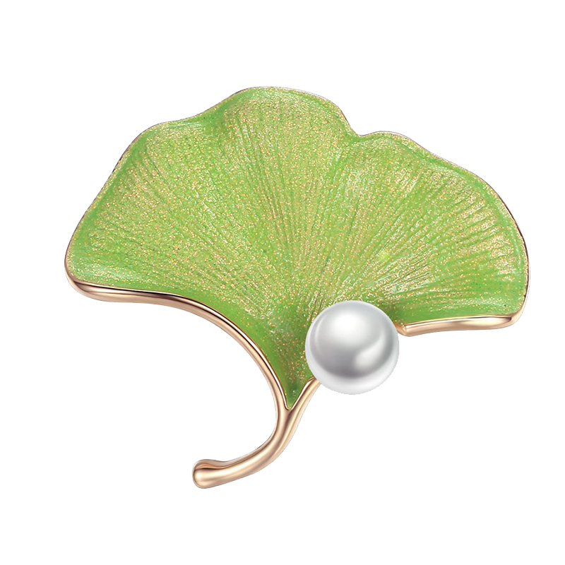 知尊 绿荷叶胸针
