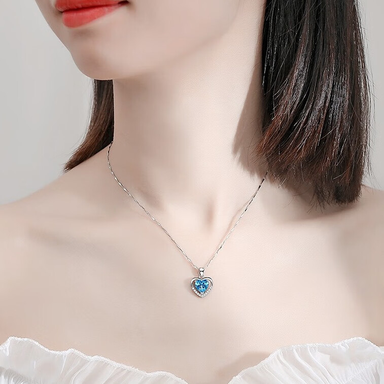 恋晴 999足银海洋之心项链
