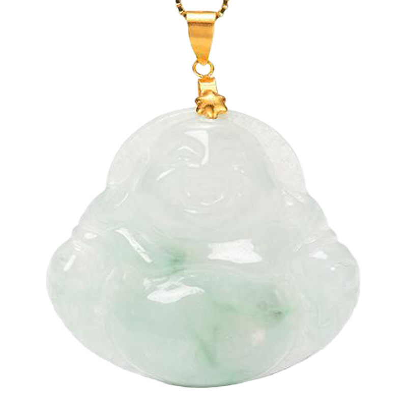 凤禧 18K金镶玉翡翠吊坠