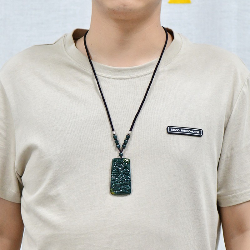 千载一玉 冰绿黄色 翡翠吊坠