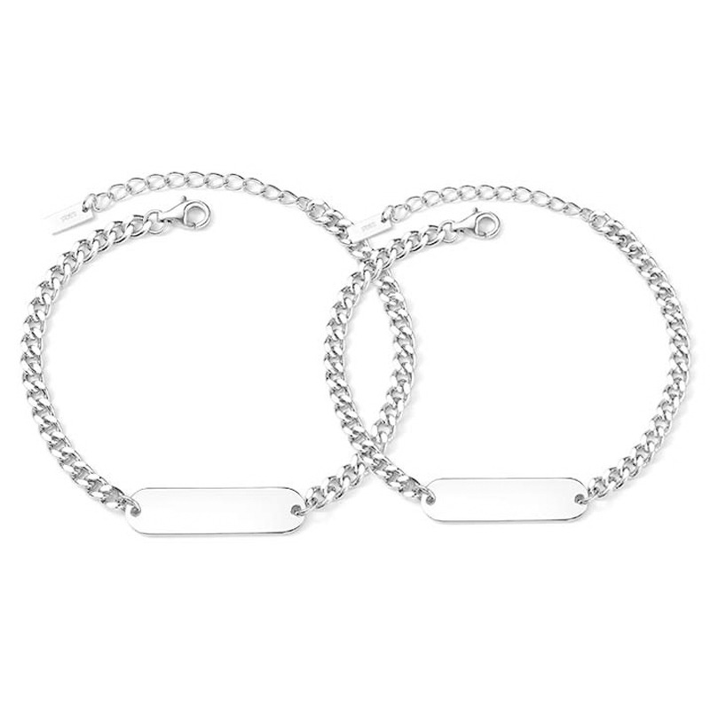 意罗925银情侣手链