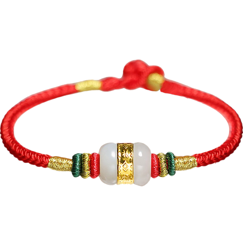 石传百世金镶玉手链