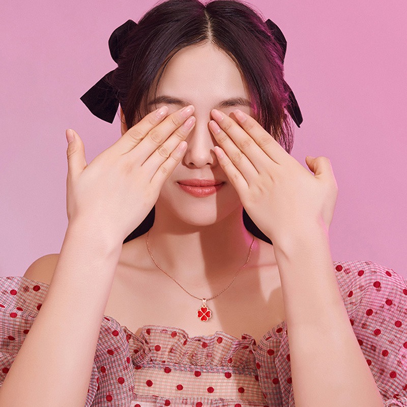 I&U999足银四叶草项链