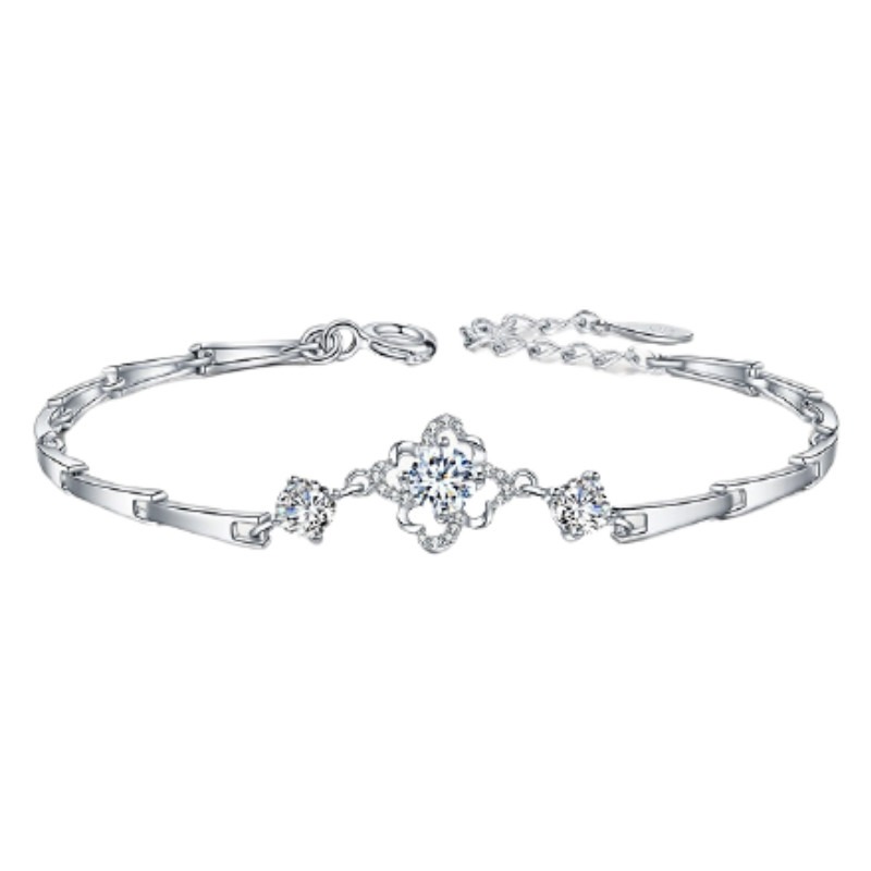 卡蒂罗镶白锆四叶草手链