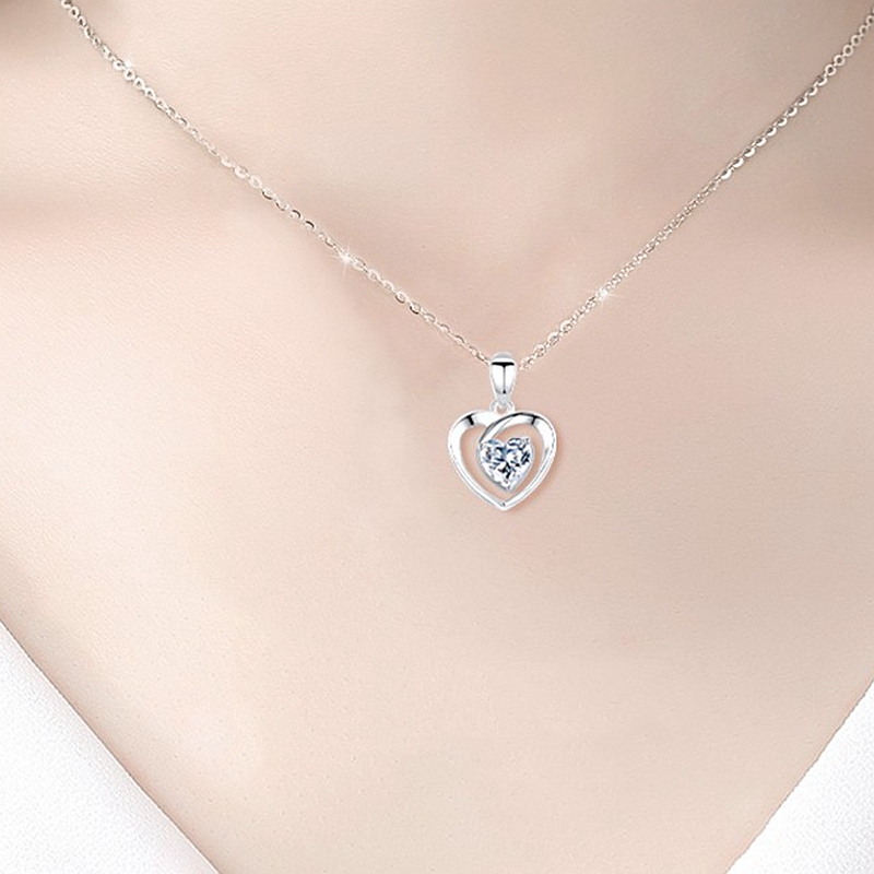 唯一心形银项链