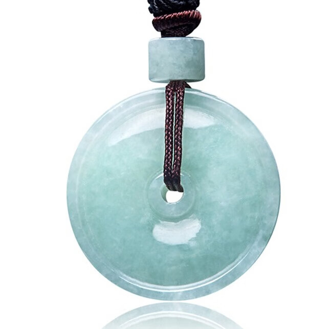 周大福 古典风平安扣翡翠吊坠