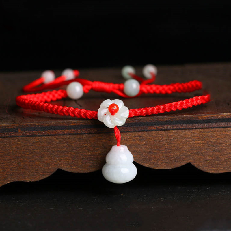 西玺 葫芦红绳翡翠手链