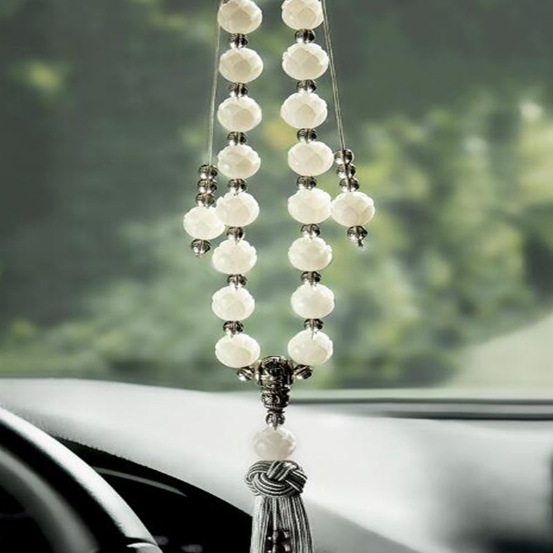 一车一友 莲花白玉石 汽车挂件