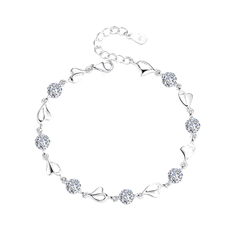 唯一 心形串珠镶钻 腕饰