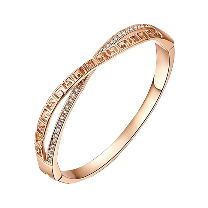 法蔻 玫瑰金色双环手链