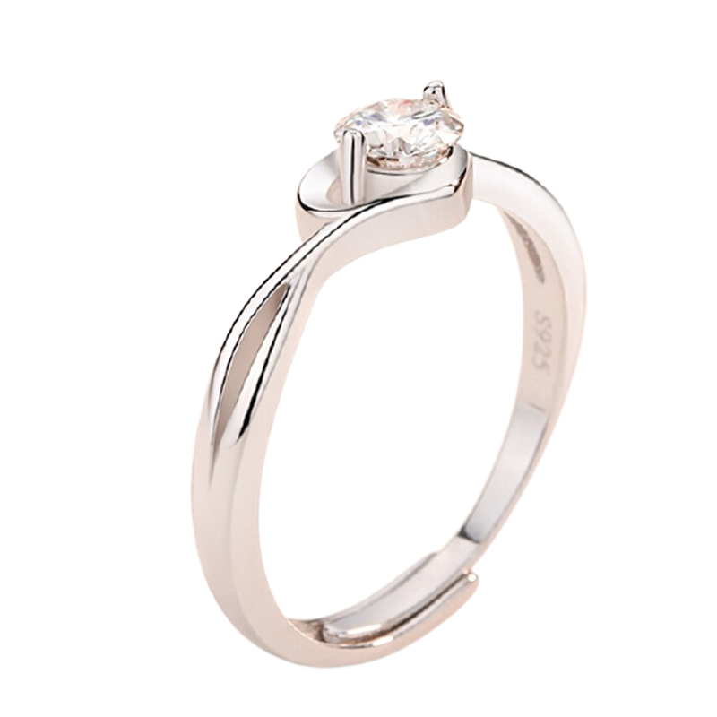 妮爱 925银莫桑钻石戒指