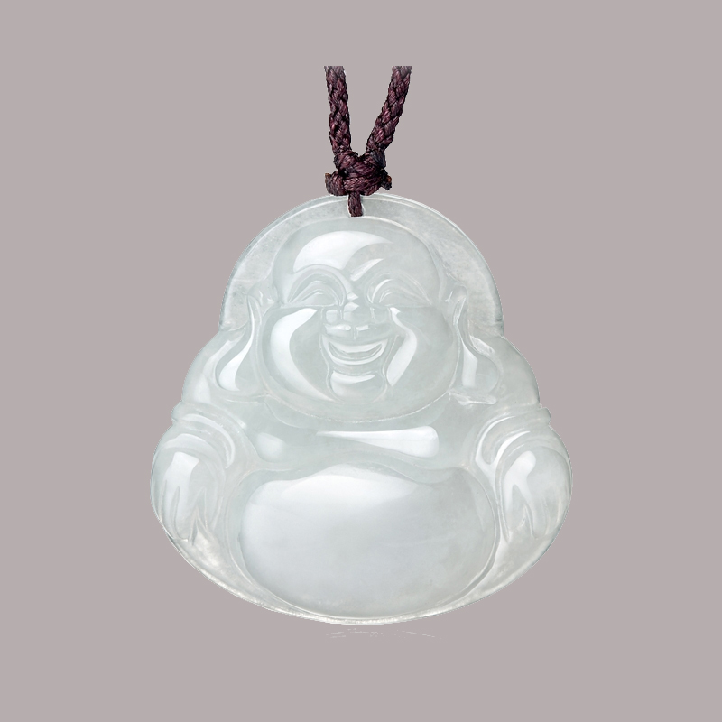 周大福 笑面佛公翡翠吊坠