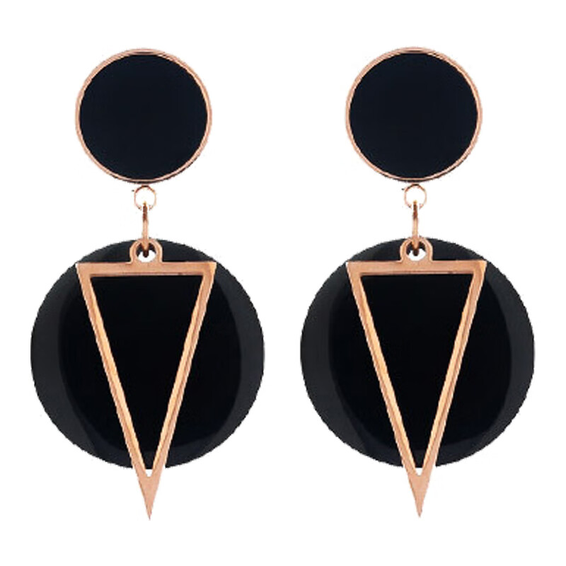 缔晶圆圈三角耳饰