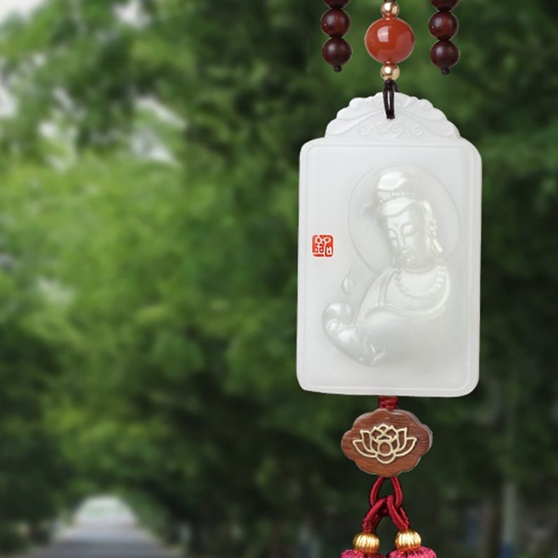 吉玺 白玉观音菩萨 汽车挂件
