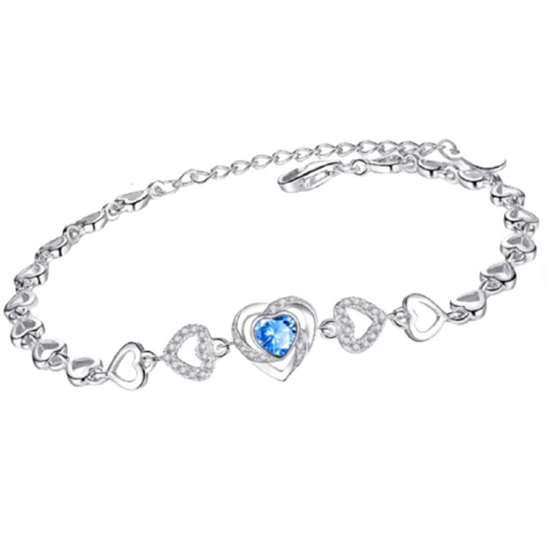 卡诗诺轻奢心形银手链