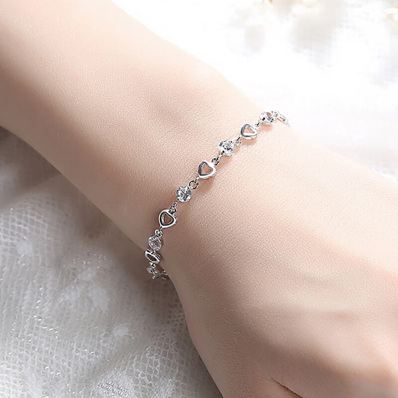 唯一爱心时尚999银手链