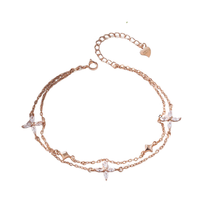 花影双层花朵镶钻手链