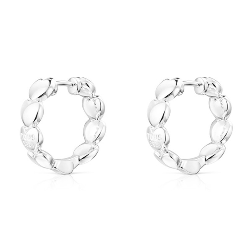 桃丝熊爱心圆环耳饰