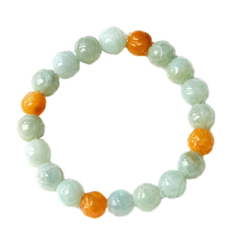 玮杏 莲花珠玉石翡翠手链