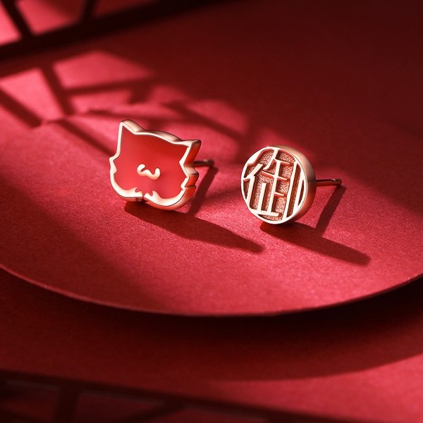 欧芙丽 925银御猫耳饰