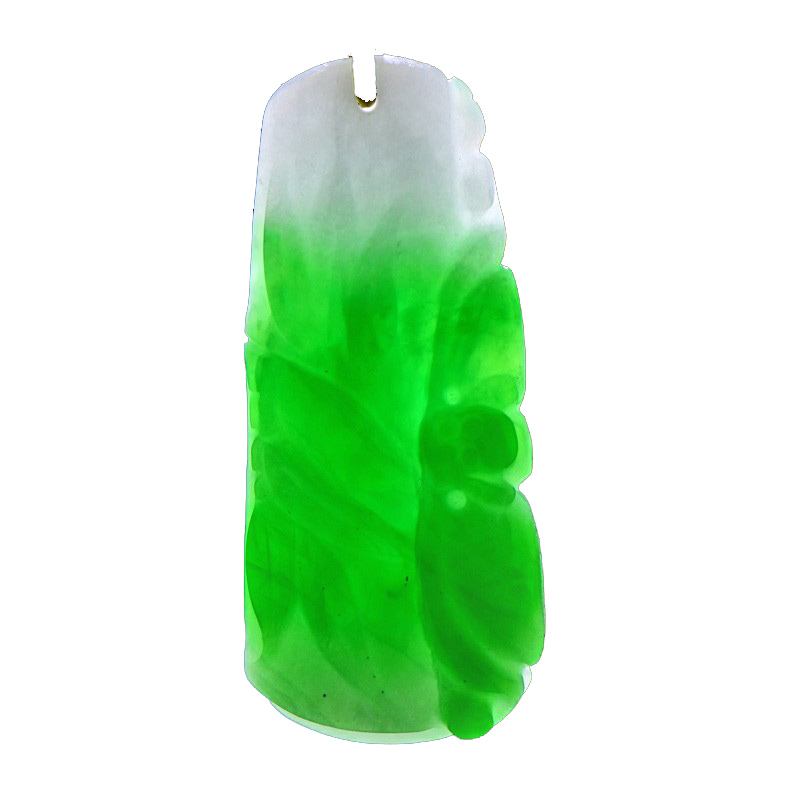 千载一玉翡翠竹节吊坠