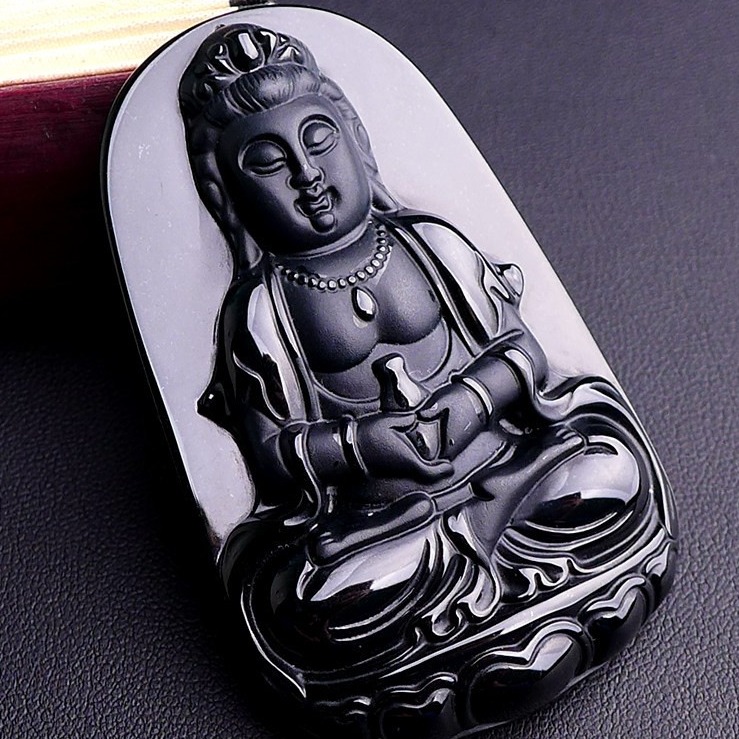 善缘泽 天然乌鸡玉石翡翠吊坠