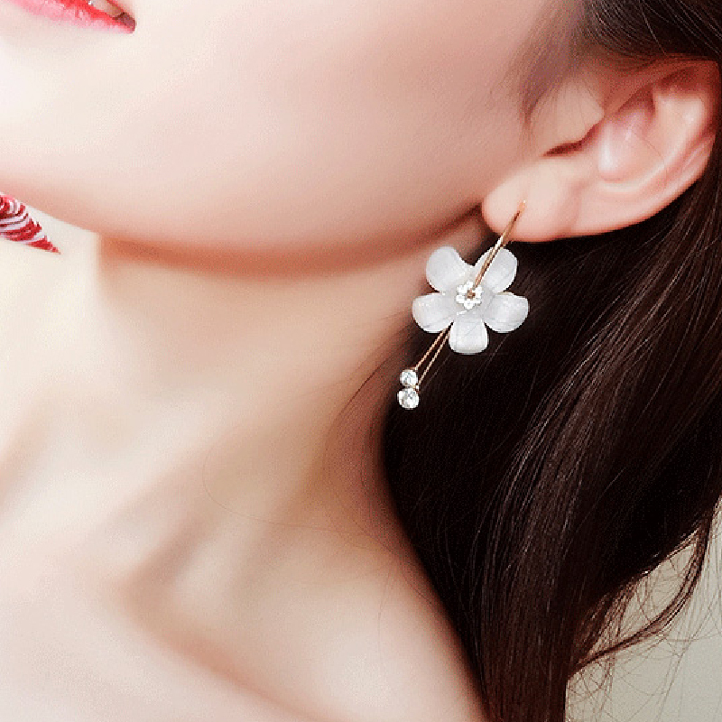缔晶超仙花朵流苏耳饰