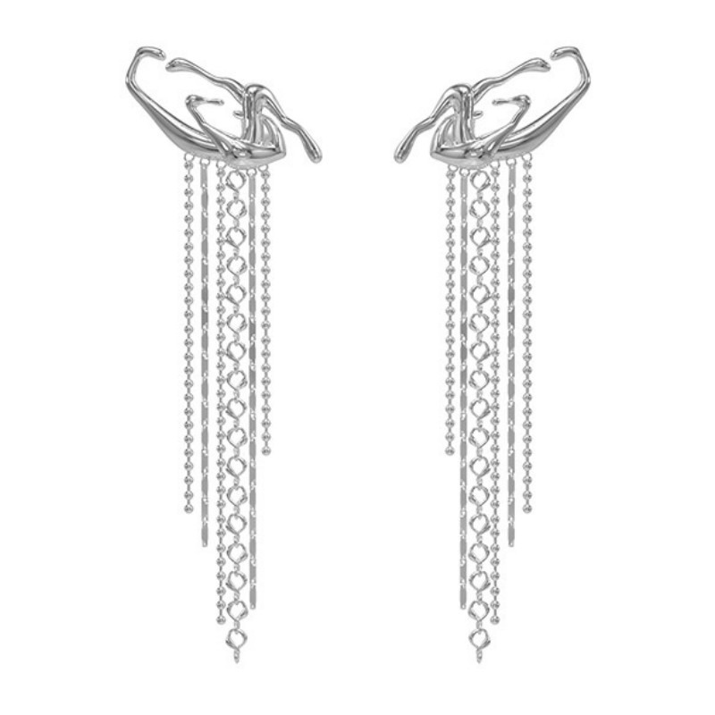 KVK异型丝捕流苏耳环