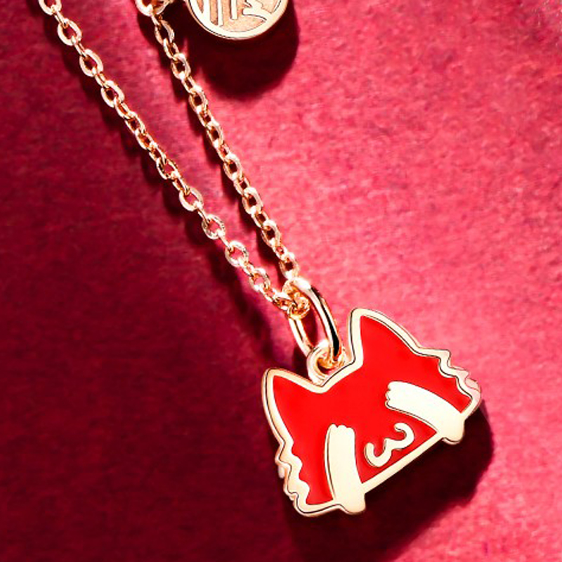 卡蒂罗 珐琅小猫咪 项链