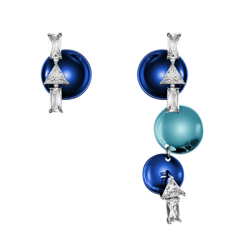 OOAK圆形镜面不对称耳环