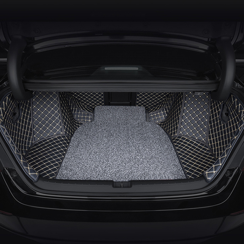 指南针全包黑灰色后备箱垫
