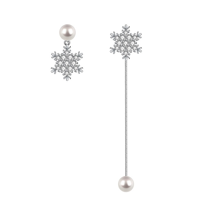 阿菲娜 闪钻雪花耳饰