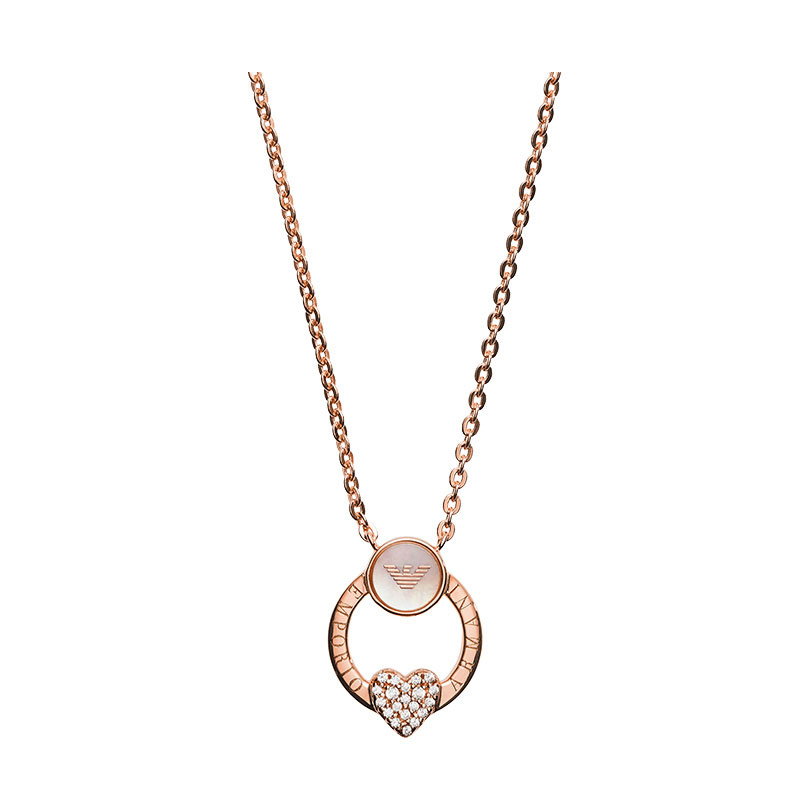 阿玛尼 心形镶钻项链