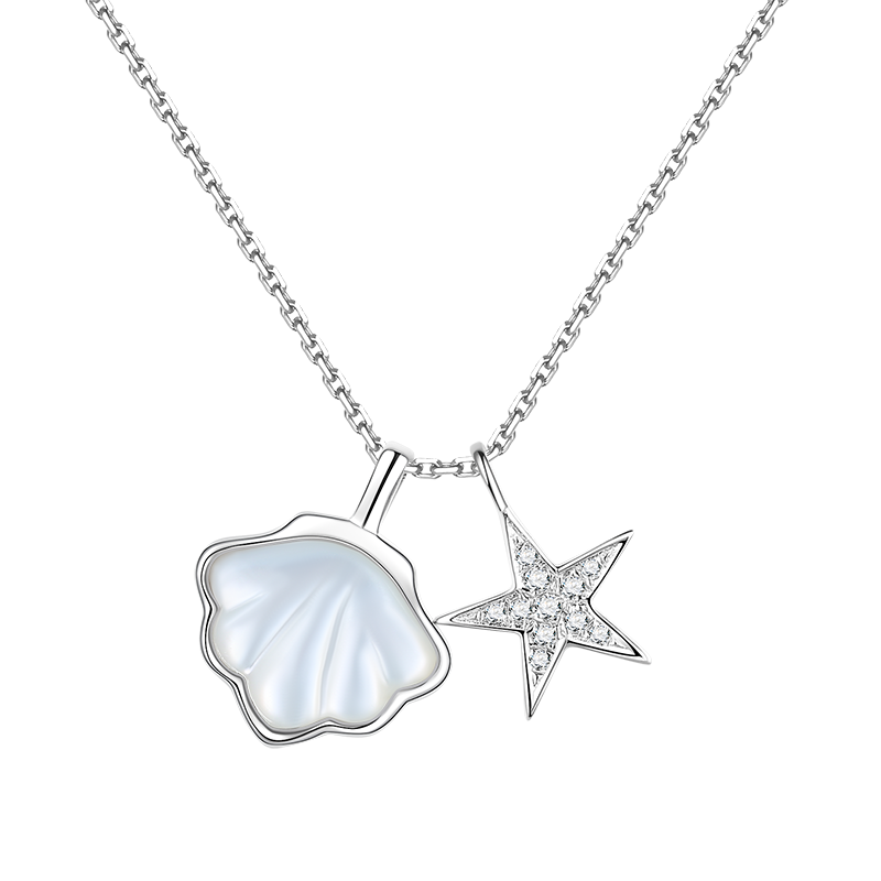 恋晴 白贝母K金项链