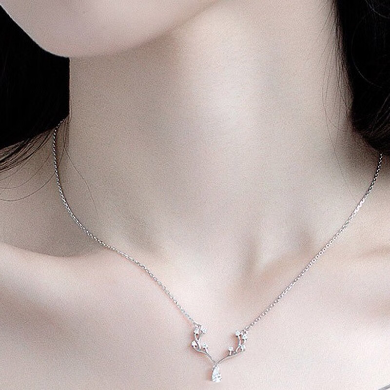 惜梦925银森系锁骨项链