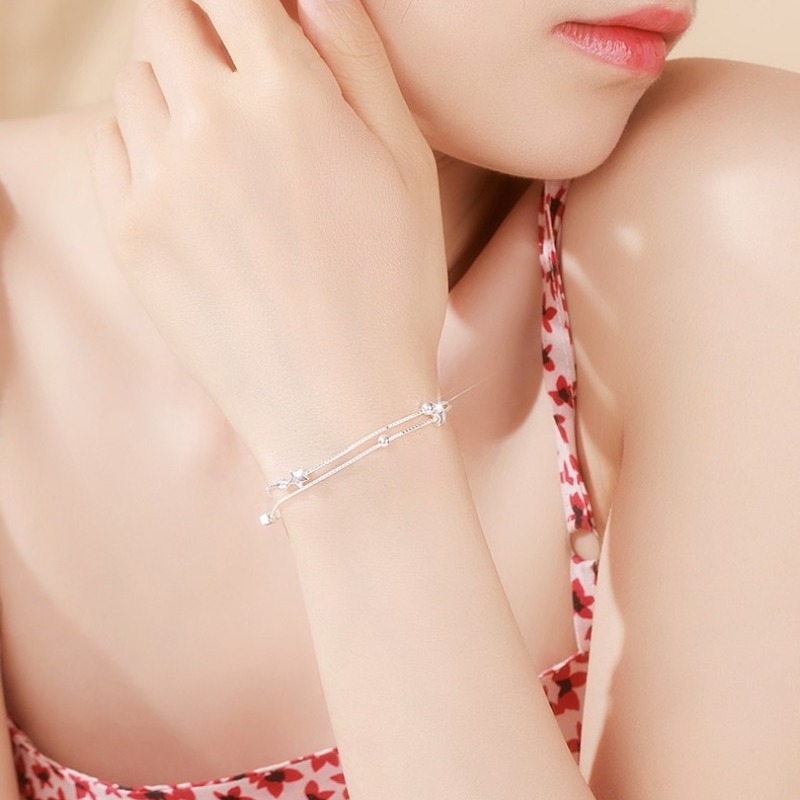 花影星星转运珠简约双层手链