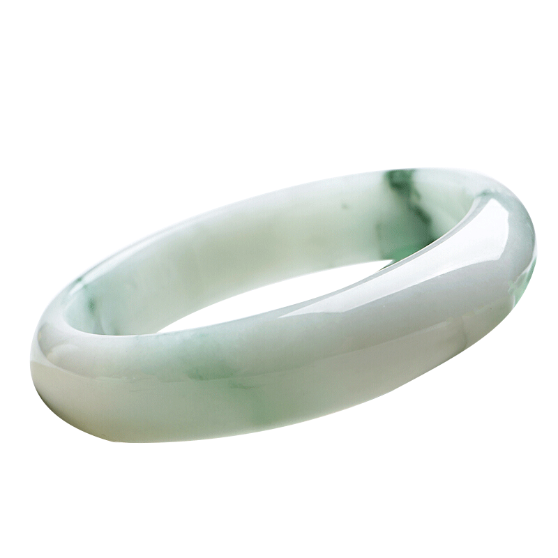 净心石 飘花翡翠玉手镯